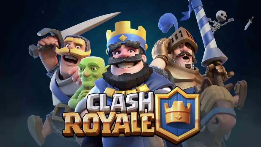 Ilustración promocional de Clash Royale con tropas alrededor de una torre.